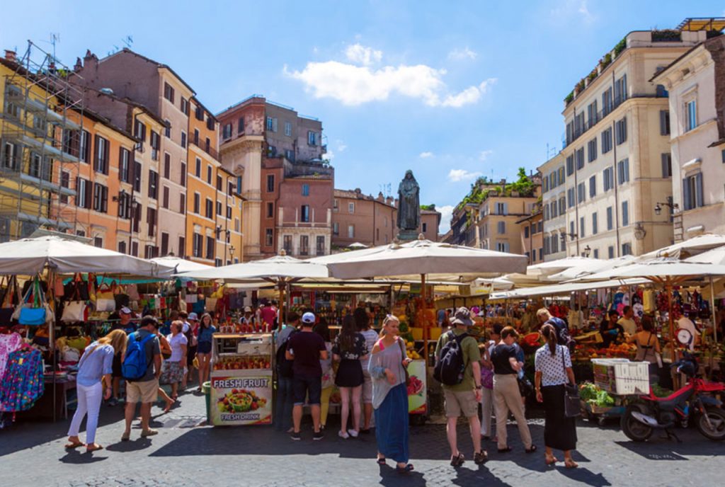 Campo e’Fiori Food Market in Rome